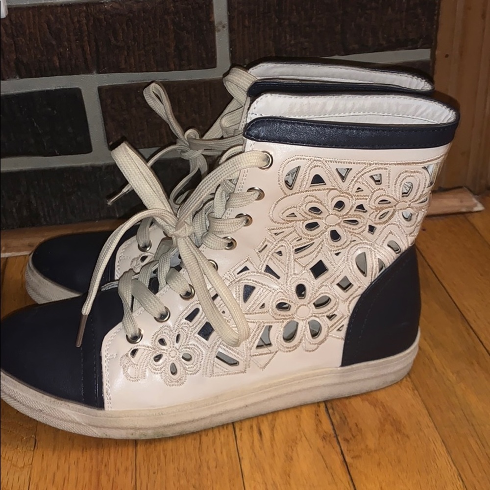 Floral cut boots